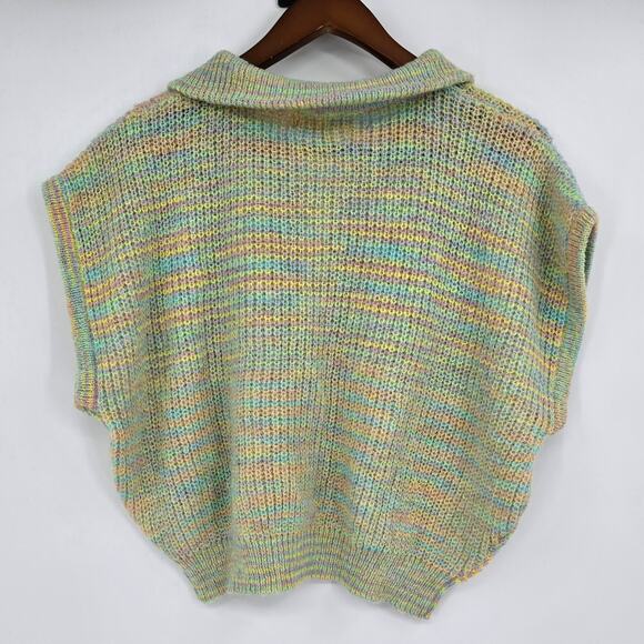 Gilded Intent Y2K Revival Pastel Knit Half-Zip Sweater Vest (L) - Picture 3 of 6